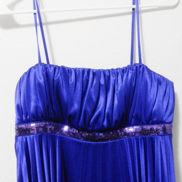 My Michelle Silky Blue Strappy Dress L - Picture 2 of 7